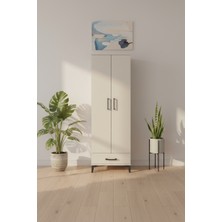 Aura Dolap - 4 Raflı, Çekmeceli, 2 Kapaklı - Aytaşı (60X59X182 Cm)