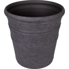 Vento Store Herdekora Oval Iç ve Dış Mekan Saksı Kömür Siyahı Mini Boy 35,5X35,5X34,5 Cm.