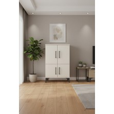 Silva Komodin 2 Raflı 4 Kapaklı 60X30X96 Aytaşı Komodin