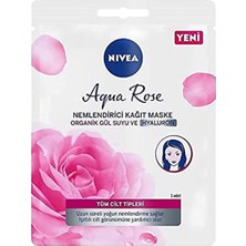 Nıvea Aqua Rose Hyaluron ve Organik Gül Suyu Içeren Nemlendirici Kağıt Maske, 1 Adet, Tüm Cilt Tiple