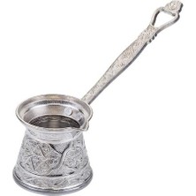 5 Zamak Döküm Kahve Cezvesi 4-5 Kişilik Gümüş & Nikel Rengi