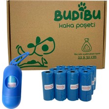 Budibu Kedi Köpek Kaka Poşeti Evcil Hayvan Dışkı Kaka Torbası Taşıma Kapsülü ve 12 Rulo (180 Poşet)