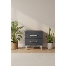 Silva Komodin 2 Çekmeceli 44X30X48 Antrasit Kompakt Şıklık