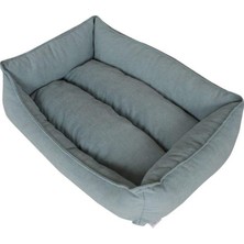 Yıkanabilir Kumaş Konforlu Kedi Köpek Yatağı Yeşil Medium 65X45