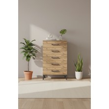 Silva Komodin 5 Çekmeceli Çam - 60X30X96 cm | Yatak Odası Düzenleyici