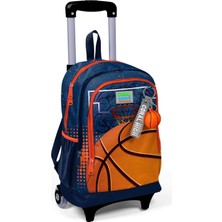 Vento Store Işıklı Tekerlekli Turuncu Lacivert Basketbol Çekçek Okul Çantası - Erkek Çocuk