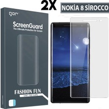 Gor Nokia 8 Sirocco 3D Kavisli Full Darbe Emici Ekran Koruyucu 2 Adet SET-(5775) - SA002G-6FTUD9