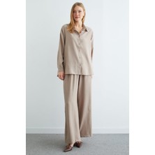 FullaModa Basic Düğmeli Salaş Krinkıl 2 Li Takım