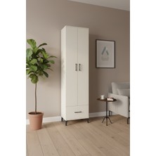 Silva Aytaşı Dolap: 5 Raflı, Çekmeceli, 2 Kapaklı - 60X30X243 cm