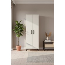 Luna Dolap - 2 Kapaklı Tek Askılı 60X44X182 Aytaşı Dolap | 2 Raflı