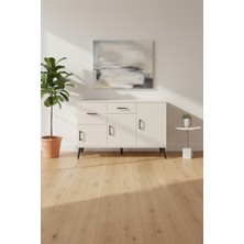 Luna Konsol 3 Raflı 2 Çekmeceli Aytaşı - 132X44X83 cm | 3 Kapaklı