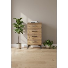 Aura Komodin - 4 Çekmeceli Çam Komodin - 44X59X80 cm