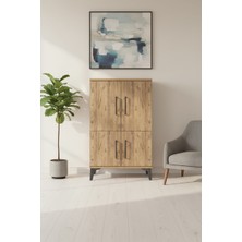 Silva Komodin 2 Raflı 4 Kapaklı Çam - 60X30X96 cm
