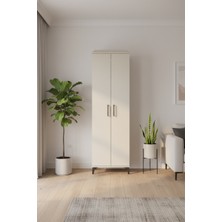 Luna 5 Raflı 2 Kapaklı Dolap 60X44X195 cm Aytaşı