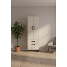 Silva Dolap Tek Raflı 3 Çekmeceli Askılı 60X30X182 Aytaşı