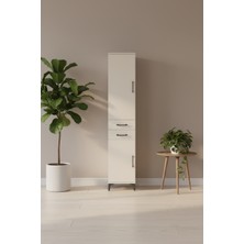 Silva Dolap 4 Raflı 2 Çekmeceli 2 Kapaklı Aytaşı Dolap | 44X30X221 cm