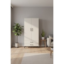 Luna Dolap 4 Raflı 2 Çekmeceli 2 Kapaklı Aytaşı-Aytaşı | 44X44X182 cm