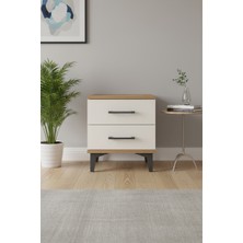 Silva Komodin 2 Çekmeceli Çam-Aytaşı | Yatak Odası Şıklığı | 44X30X48 cm