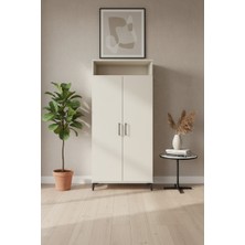 Luna 5 Raflı 2 Kapaklı Dolap 88X44X195 Aytaşı - Geniş Depolama