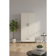 Luna Dolap 5 Raflı Tek Çekmeceli 2 Kapaklı 88X44X195 Aytaşı