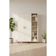 Luna Gardrop: 7 Raflı, 2 Kapaklı, Tek Askılı Aytaşı Dolap | 132X44X195 cm