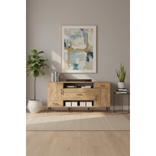 Luna Konsol: 4 Raf, 3 Çekmece, 2 Kapaklı - 176 cm Çam