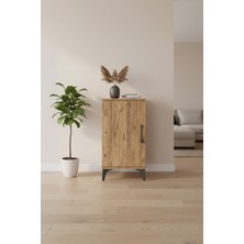 Aura Komodin 2 Raflı Tek Kapaklı Çam-Çam | Yüksek Ayaklı Komodin | 44X59X80 cm