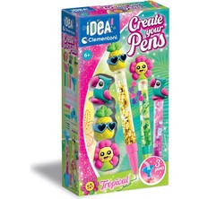 Clementoni - Renkli Kalem Seti - Fikirler, Kalemlerinizi Oluşturun: Tropikal, Kişiselleştirilebilir