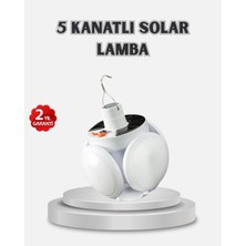 Güneş Enerjili ve USB Şarjlı LED Kamp Lambası – 5 Farklı Işık Modlu Askıl - SA002G-6F8MN