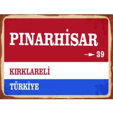 BiveSa Kırklareli Ili Pınarhisar Ilçesi  Retro Ahşap Sokak Tabelası