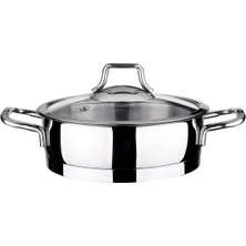 Leggno Vita 18CM Cam Kapaklı Çelik Sahan