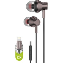Shop A Way Iph-01 Lightning Kulaklık iphone ile Uyumlu Metal Uçlar Streo Hd Yüksek Ses 1,2m Mikrofonlu Kulak Iç