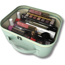 Shop A Way Makyaj Çantası Kozmetik Düzenleyici Seyahat Tipi Görünümlü Şeffaf Organizer (24 * 18 * 11 Cm) (Yeşil