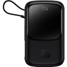 Shop A Way Q Pow Pro Overseas Edition 10.000 Mah LCD Display 20W Powerbank (Lightning Kablolu), Siyah