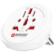 Shop A Way Skross Swıss Seyahat ADAPTÖRÜ,1.500.211-E,WORLD To Europe,beyaz