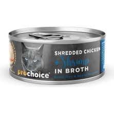 Shop A Way Prochoice Deluxe Shredded, Tahılsız, Hipoalerjenik, Tiftiklenmiş Tavuk Eti ve Karidesli Yaş Kedi Mam