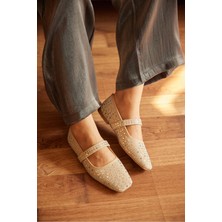 Milaya Shoes Nova Taşlı Kadın Babet Ayakkabı