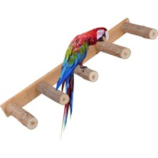 Shop A Way Doğal Ağaç Papağan Merdiveni Papağan Oyun Parkuru Tünek Papağan Tünek Büyük Boy Kuş Tüneği 5 Basamak