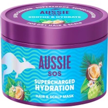 Shop A Way Aussie Sos Supercharged Hydration Saç & Saç Derisi Maskesi 500ML, Kuru Saç ve Kuru Saç Derisi Için