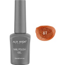 Shop A Way Alıx Avıen Işıltılı Turuncu Kalıcı Oje 61-Yoğun Renk Veren Jel Oje 12 Ml-Nail Uv Gel Polish 61