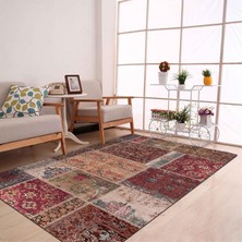 Shop A Way Latte Dizayn Cortez Desenli Pamuk Tabanlı Yıkanabilen Kaydırmaz Antibakteriyel Salon Halısı 140X200