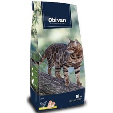 Shop A Way Obivan Premium Yetişkin Kedi Maması Tavuklu 10 kg - Hipoalerjenik, Tüy Dökülmesini Azaltan, Sindirim