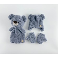 Kidilia Uyku Arkadaşı Şapka ve Eldiven Bebek Hediye Seti Gri