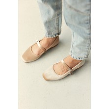 Milaya Shoes Sara Süet Kadın Babet Ayakkabı
