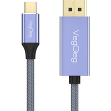 Shop A Way 8K/60Hz 4K/144Hz/120Hz Type-C 3.1 To Displayport 1.4 Çift Yönlü Kablo 2 Metre