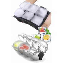Shop A Way Orret Home Silikon Buz Kalıpları (2 Li Set) Kapaklı Küre Buz Kalıbı ve Büyük Kare Buz Kalıbı & Bpa I