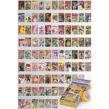 Shop A Way Vintage Anime Temalı 90 Adet Duvar Poster Seti, Kutulu, Oda Dekoru (GGK-K008)