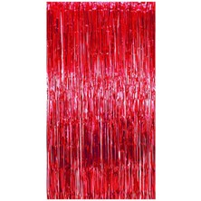 Shop A Way Metalize Arka Fon Perde (Kırmızı)