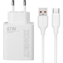 Shop A Way - USB Çıkışlı 67W Hızlı Şarj Adaptörü ve 1m USB To Type-C Kablo Seti