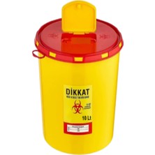 Labbakkal Tıbbi Atık Kovası 10 Lt - Yuvarlak Atık Toplama Kabı